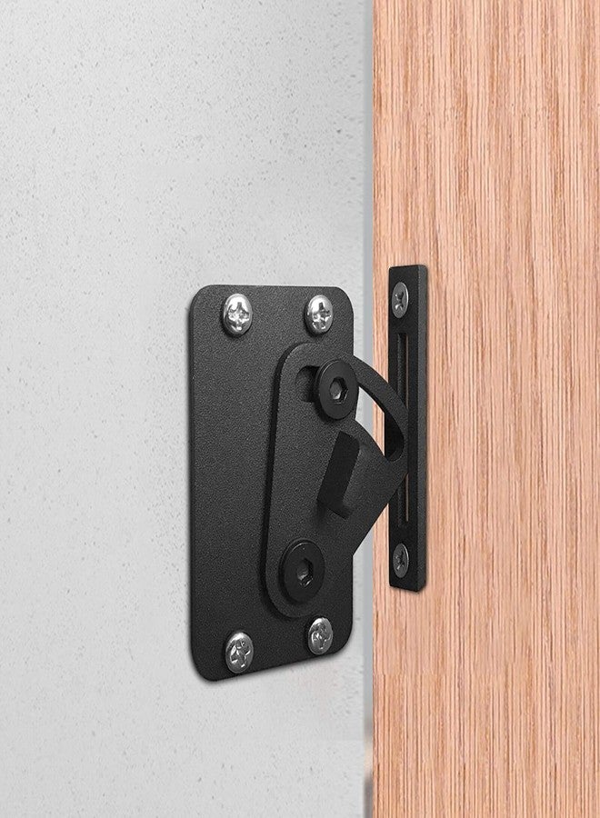 CCJH Sliding Barn Door Lock Gate Lock Pocket Wood Door Latches Black - Image 4